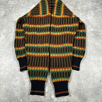 Christian Dior Brown Wool Geometric Pattern Knit Size M