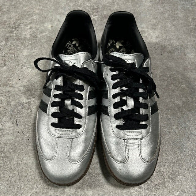 Adidas SAMBA OG Metallic Silver Sneakers Size 27.5