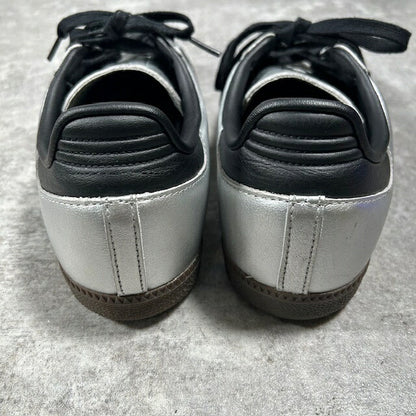 Adidas SAMBA OG Metallic Silver Sneakers Size 27.5