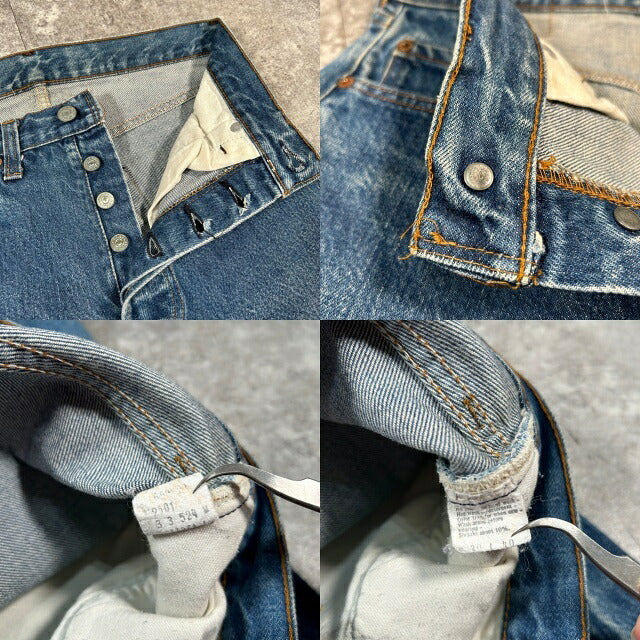 LEVI'S 501 80s Vintage Red Line Selvedge Jeans Blue Size W30
