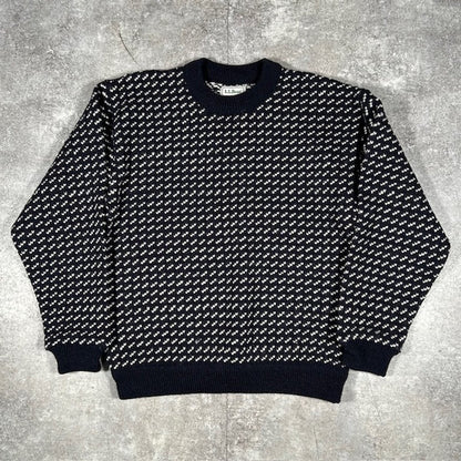 L.L.Bean 80s 90s Vintage Birdseye Knit Sweater Multi Size M