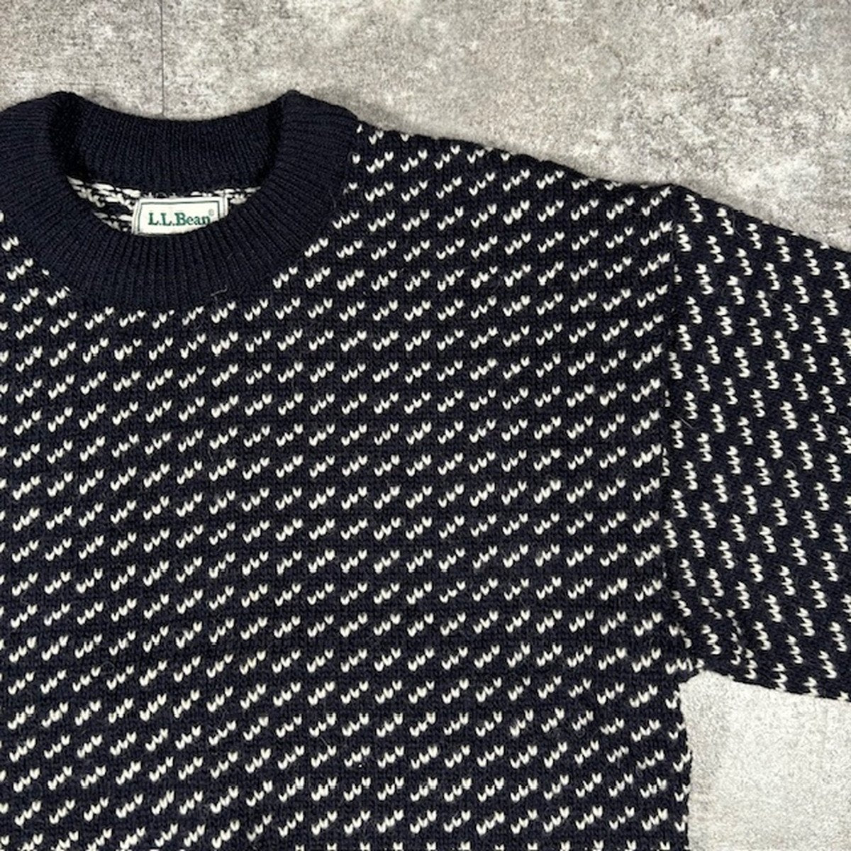 L.L.Bean 80s 90s Vintage Birdseye Knit Sweater Multi Size M