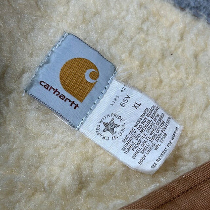 Carhartt 80s Brown Duck Canvas Boa Lined Vest Size XL