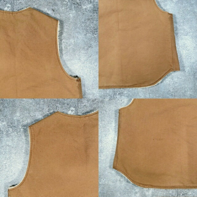 Carhartt 80s Brown Duck Canvas Boa Lined Vest Size XL
