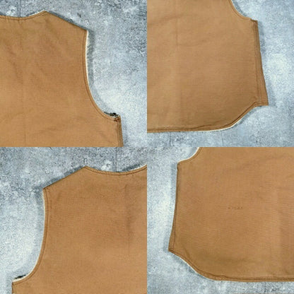 Carhartt 80s Brown Duck Canvas Boa Lined Vest Size XL