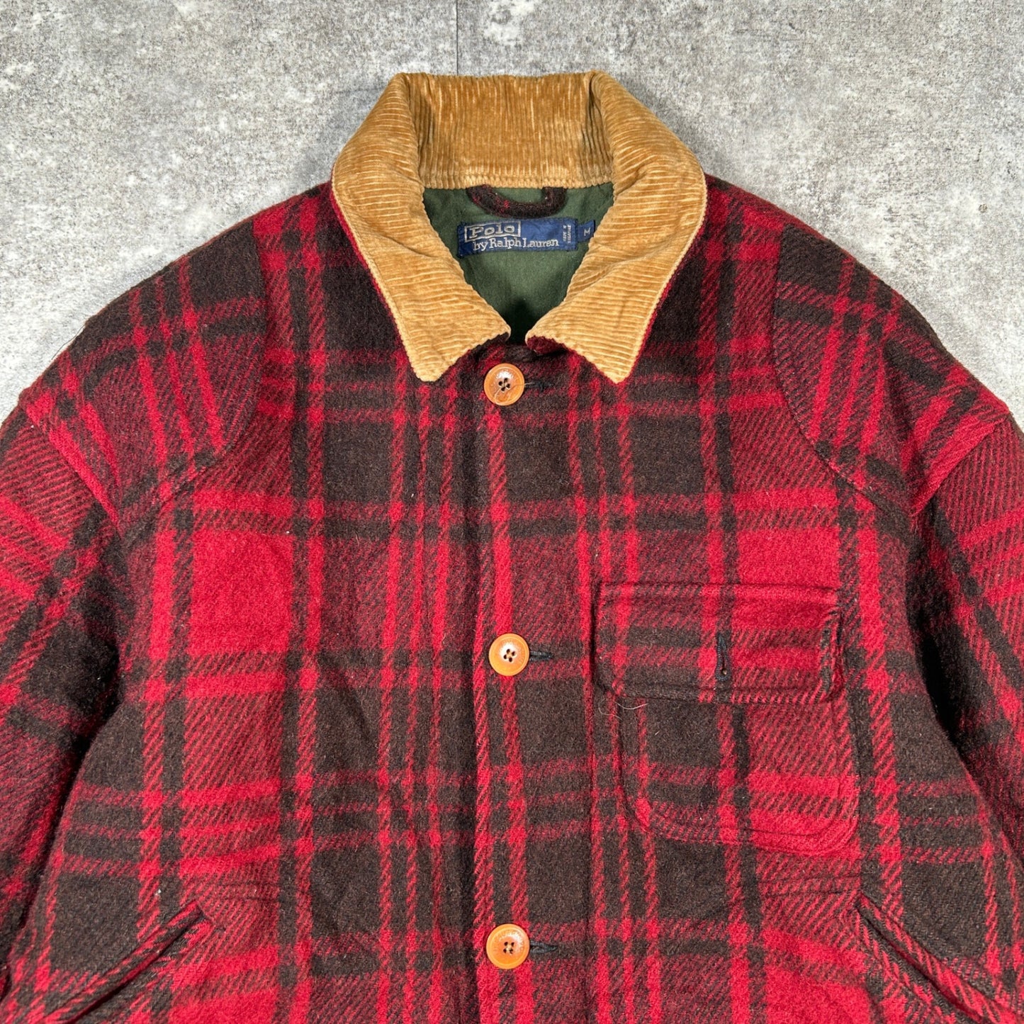 Polo by Ralph Lauren 90s Red Wool Hunting Jacket Size M