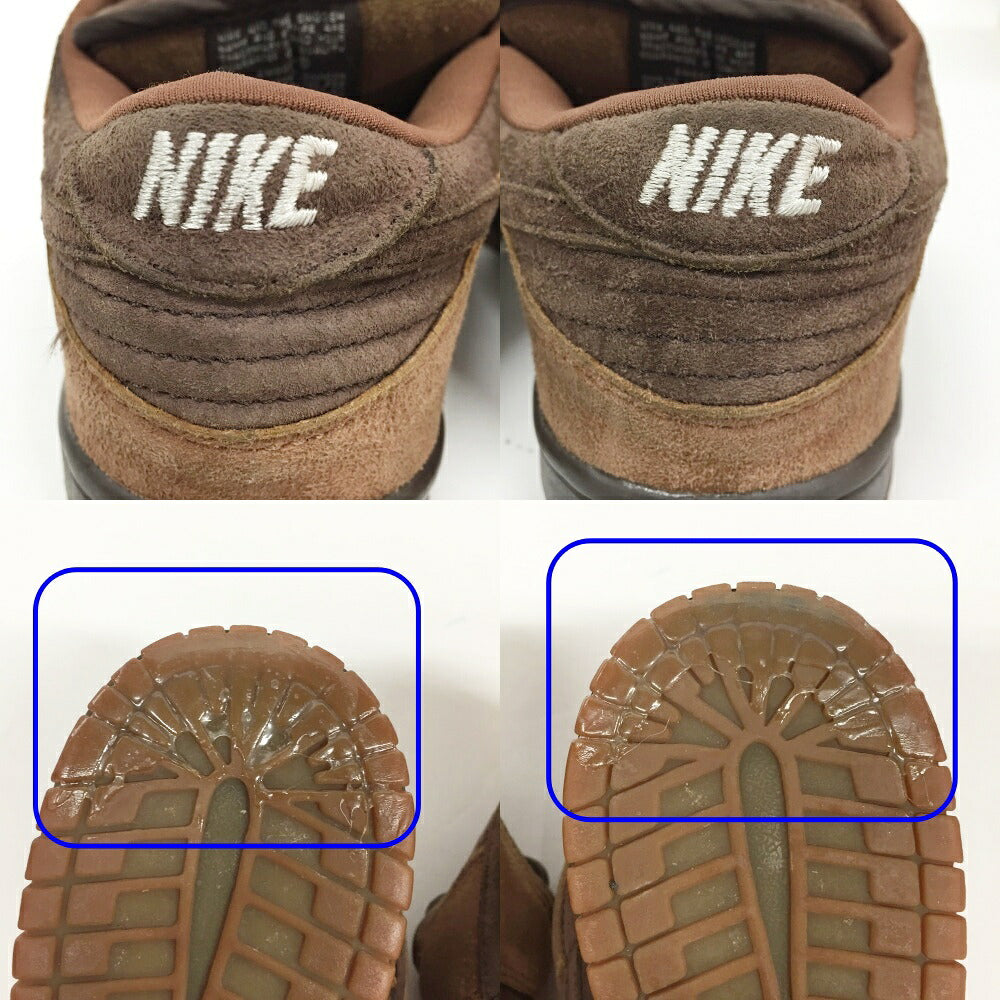 NIKE Dunk Low Pro SB "Red Toe" Brown Red Sneakers Size 8.5