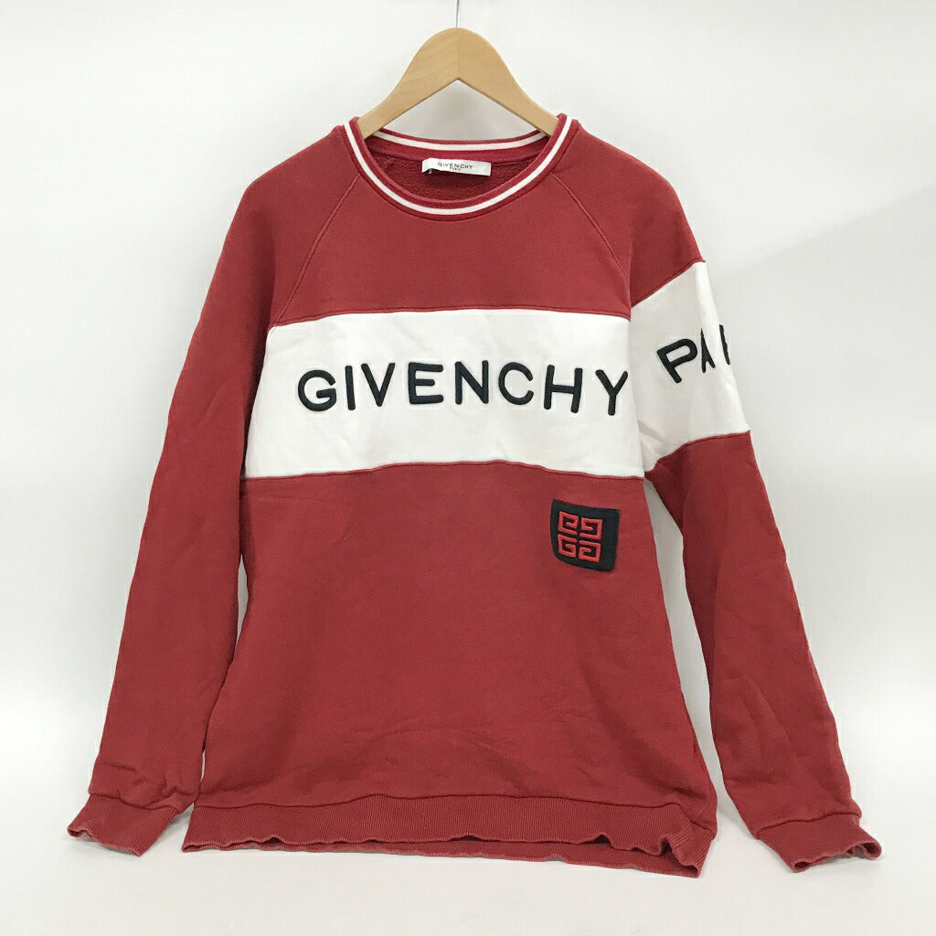 GIVENCHY Embroidered Logo Crewneck Sweatshirt Red Size L