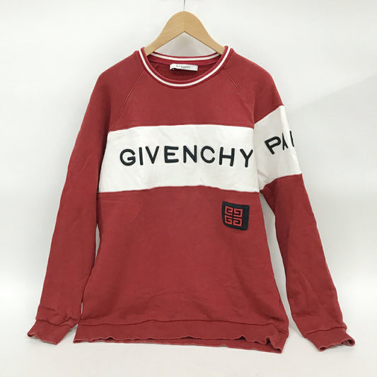 GIVENCHY Embroidered Logo Crewneck Sweatshirt Red Size L