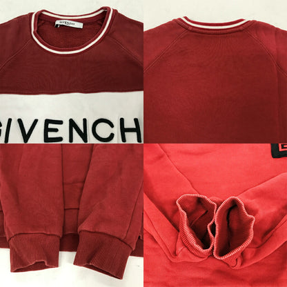 GIVENCHY Embroidered Logo Crewneck Sweatshirt Red Size L