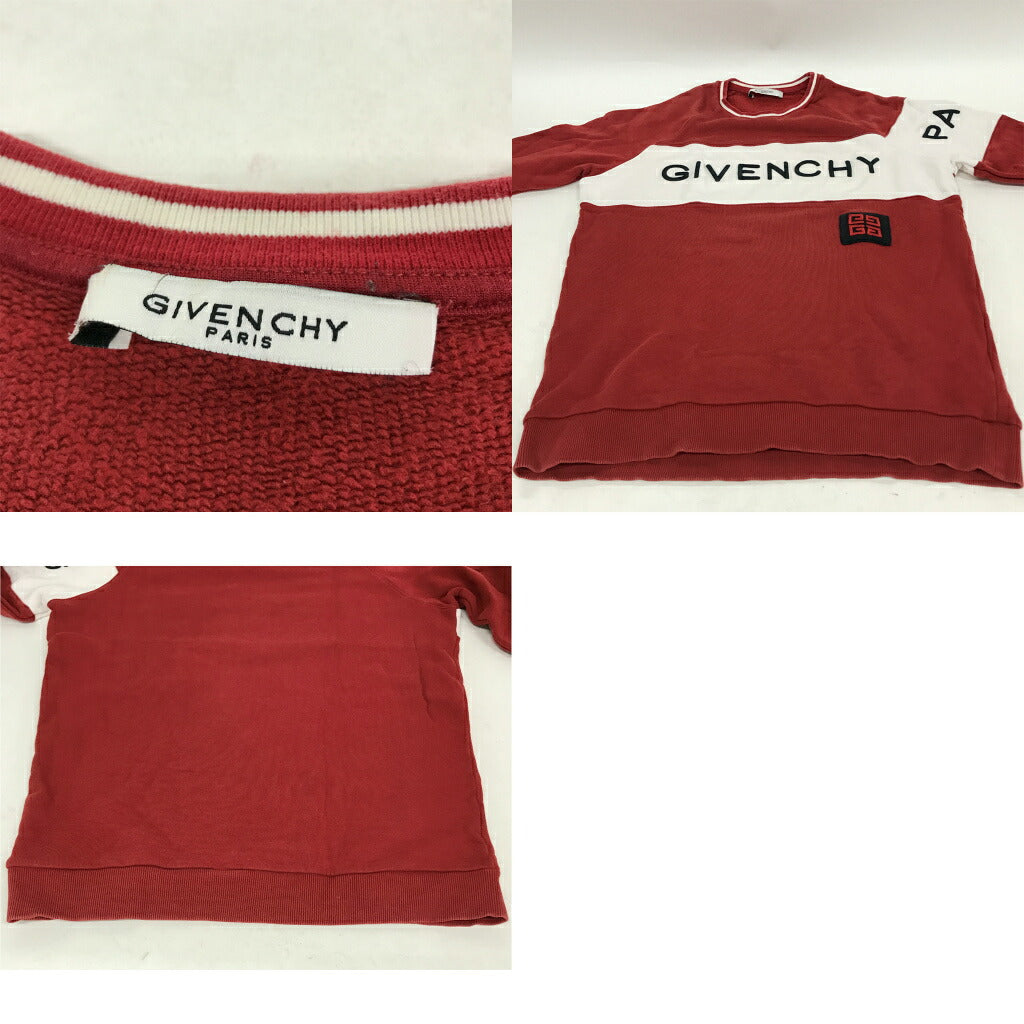 GIVENCHY Embroidered Logo Crewneck Sweatshirt Red Size L