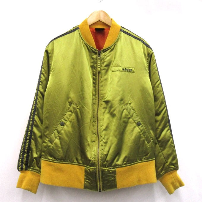 adidas 3-Stripe Varsity Bomber Jacket Gold Size M