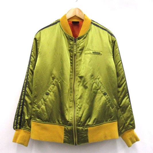 adidas 3-Stripe Varsity Bomber Jacket Gold Size M