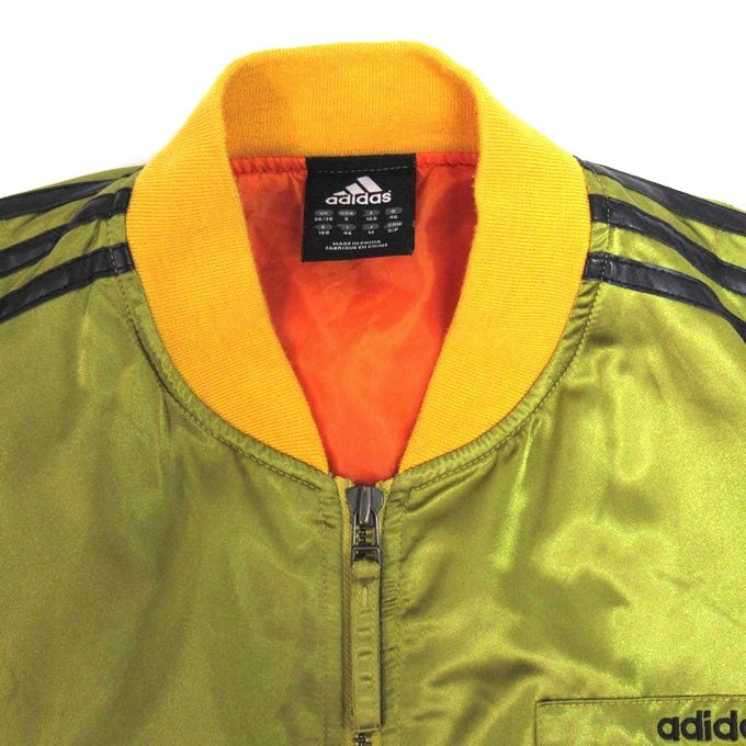 adidas 3-Stripe Varsity Bomber Jacket Gold Size M