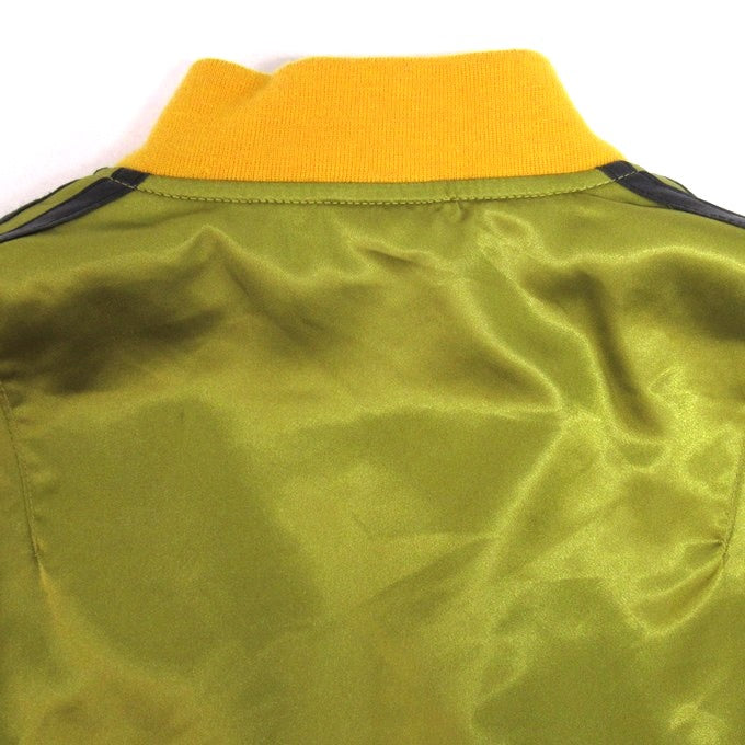adidas 3-Stripe Varsity Bomber Jacket Gold Size M