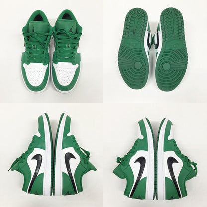 NIKE Air Jordan 1 Low Green Black White Sneakers Size 10.5