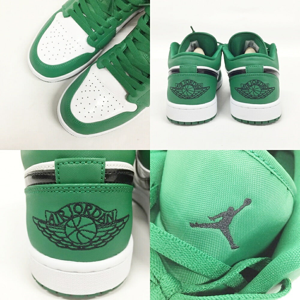 NIKE Air Jordan 1 Low Green Black White Sneakers Size 10.5