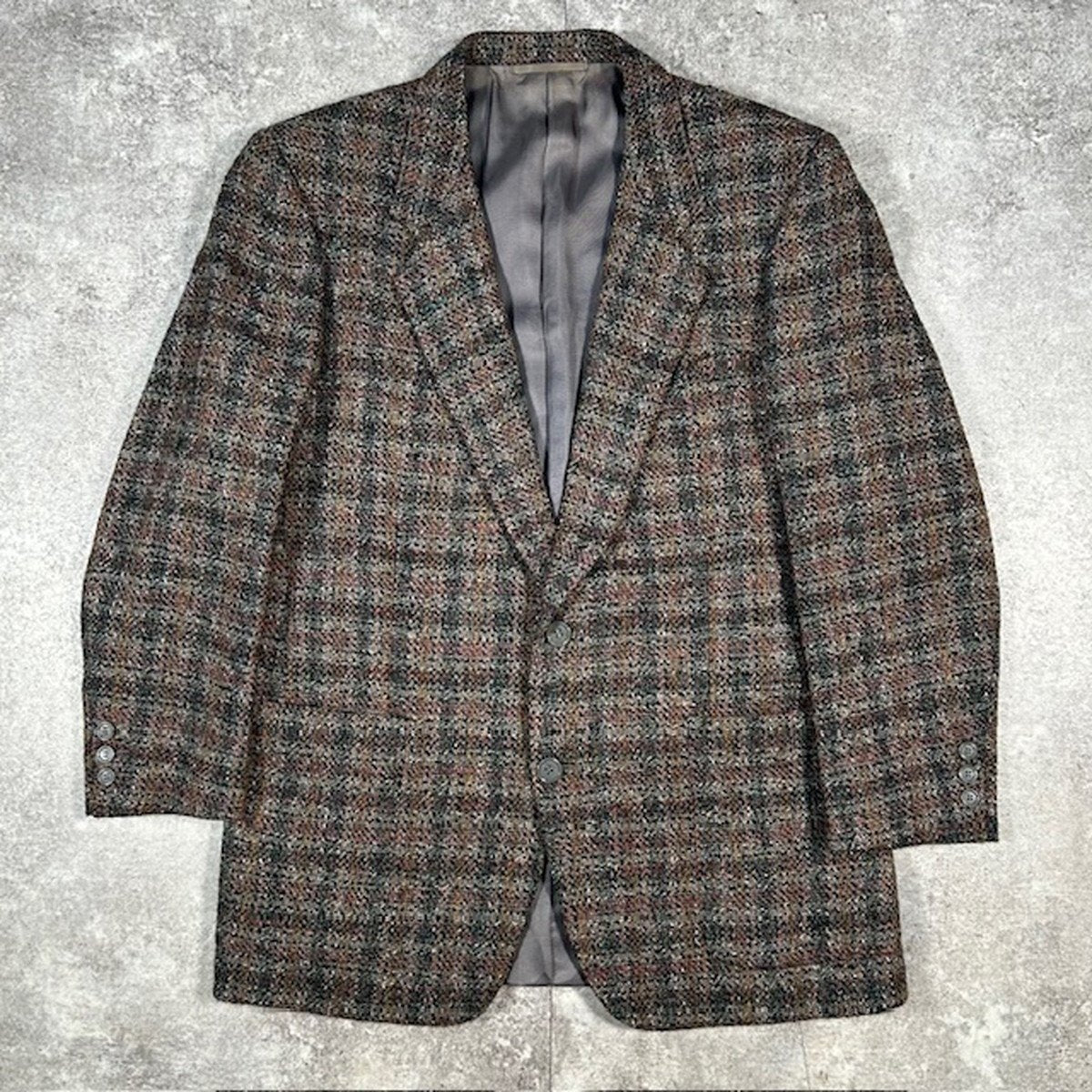 GIVENCHY 70s Wool Tweed 2B Tailored Jacket Brown Size M