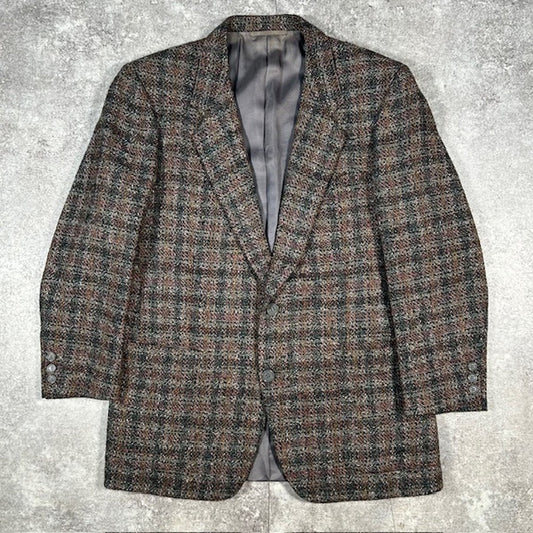 GIVENCHY 70s Wool Tweed 2B Tailored Jacket Brown Size M