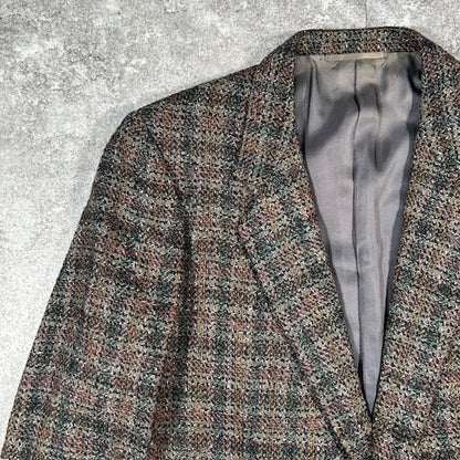 GIVENCHY 70s Wool Tweed 2B Tailored Jacket Brown Size M