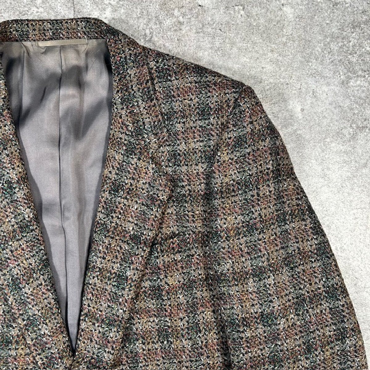 GIVENCHY 70s Wool Tweed 2B Tailored Jacket Brown Size M
