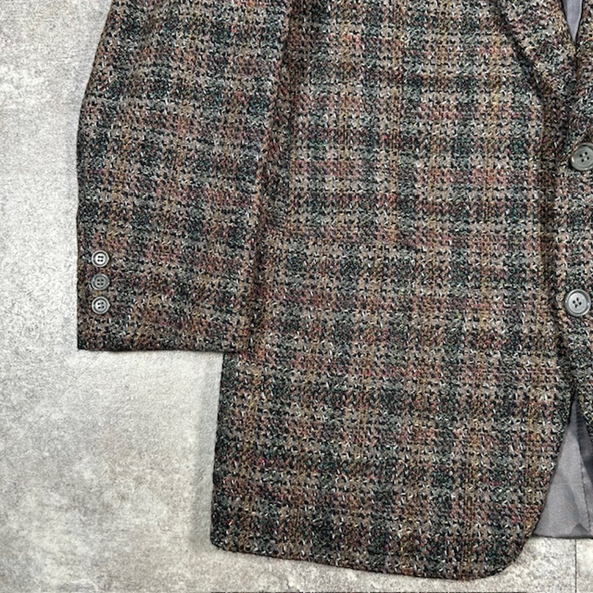GIVENCHY 70s Wool Tweed 2B Tailored Jacket Brown Size M