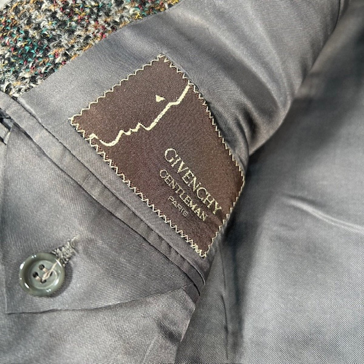 GIVENCHY 70s Wool Tweed 2B Tailored Jacket Brown Size M