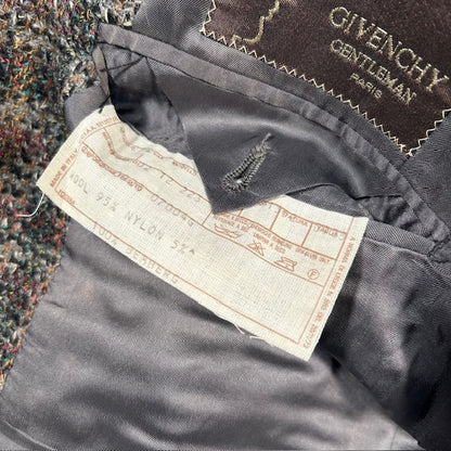 GIVENCHY 70s Wool Tweed 2B Tailored Jacket Brown Size M