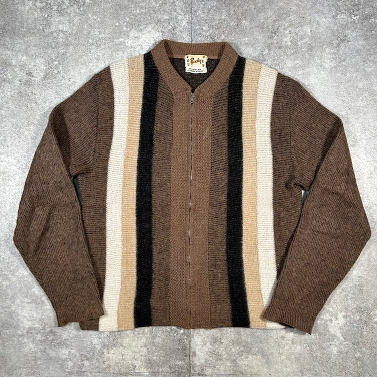 Barclay 60s Mohair Blend Full Zip Cardigan Multi
