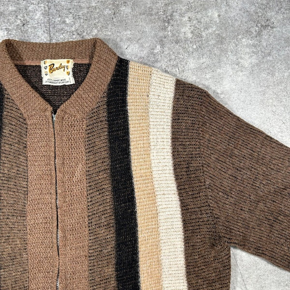 Barclay 60s Mohair Blend Full Zip Cardigan Multi