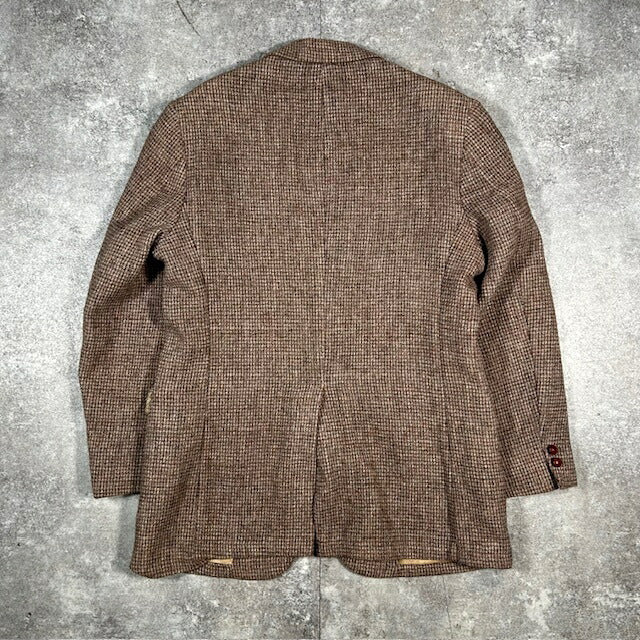 Harris Tweed 80s 90s Vintage Brown Wool Jacket Size L