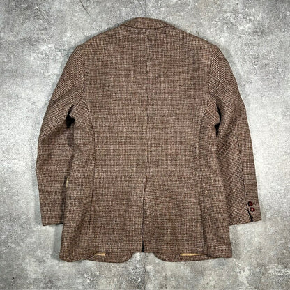 Harris Tweed 80s 90s Vintage Brown Wool Jacket Size L