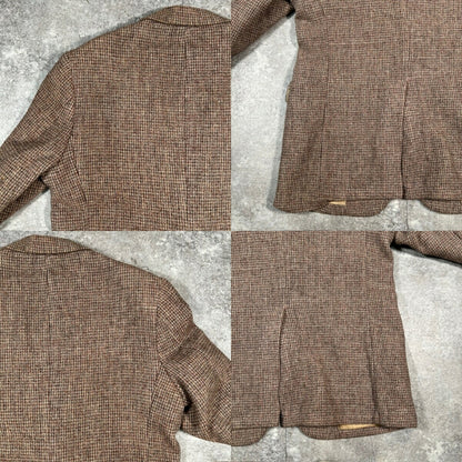 Harris Tweed 80s 90s Vintage Brown Wool Jacket Size L