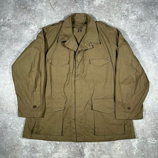 French Army 50s Vintage M-47 Field Jacket Green Size XXL