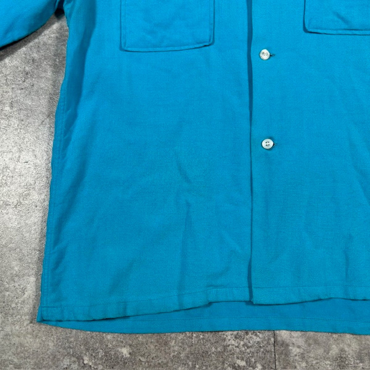 PILGRIM 50s-60s Vintage Open Collar Shirt USA Made Size M