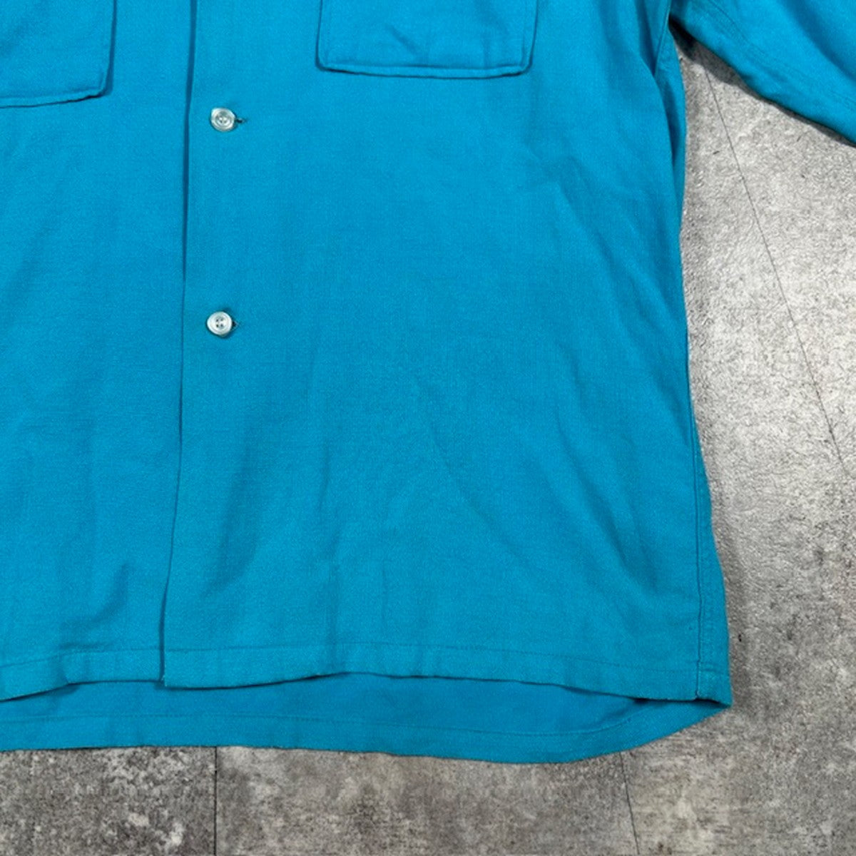 PILGRIM 50s-60s Vintage Open Collar Shirt USA Made Size M