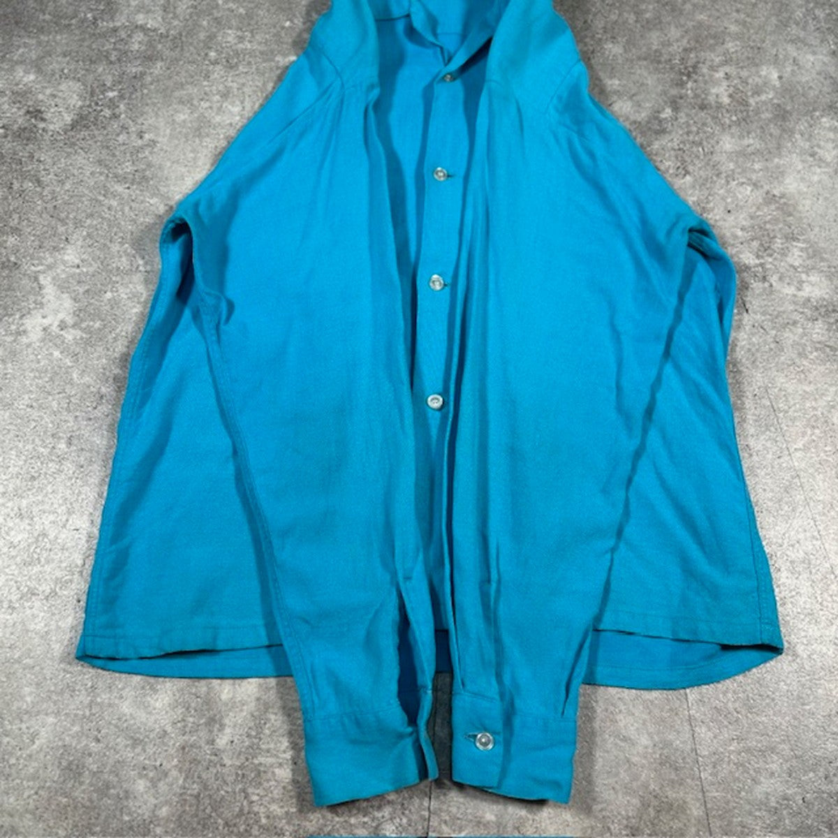 PILGRIM 50s-60s Vintage Open Collar Shirt USA Made Size M