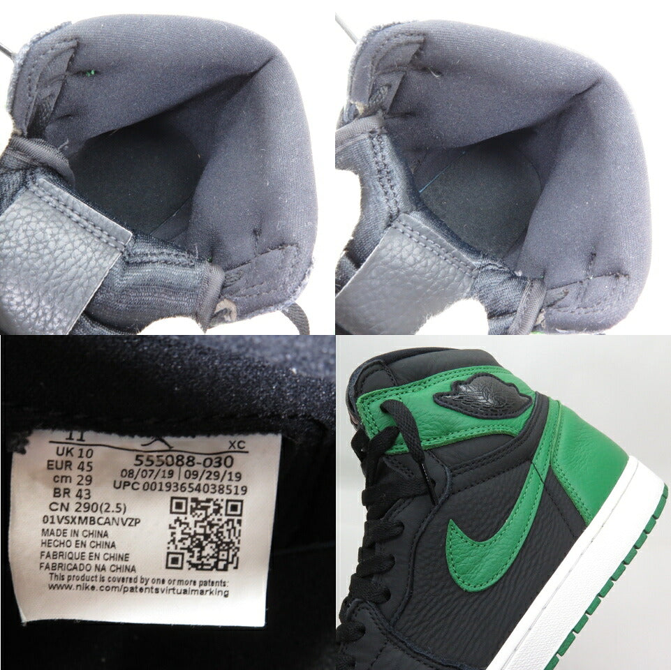 NIKE AIR JORDAN 1 Retro High OG Black Pine Green Sneakers