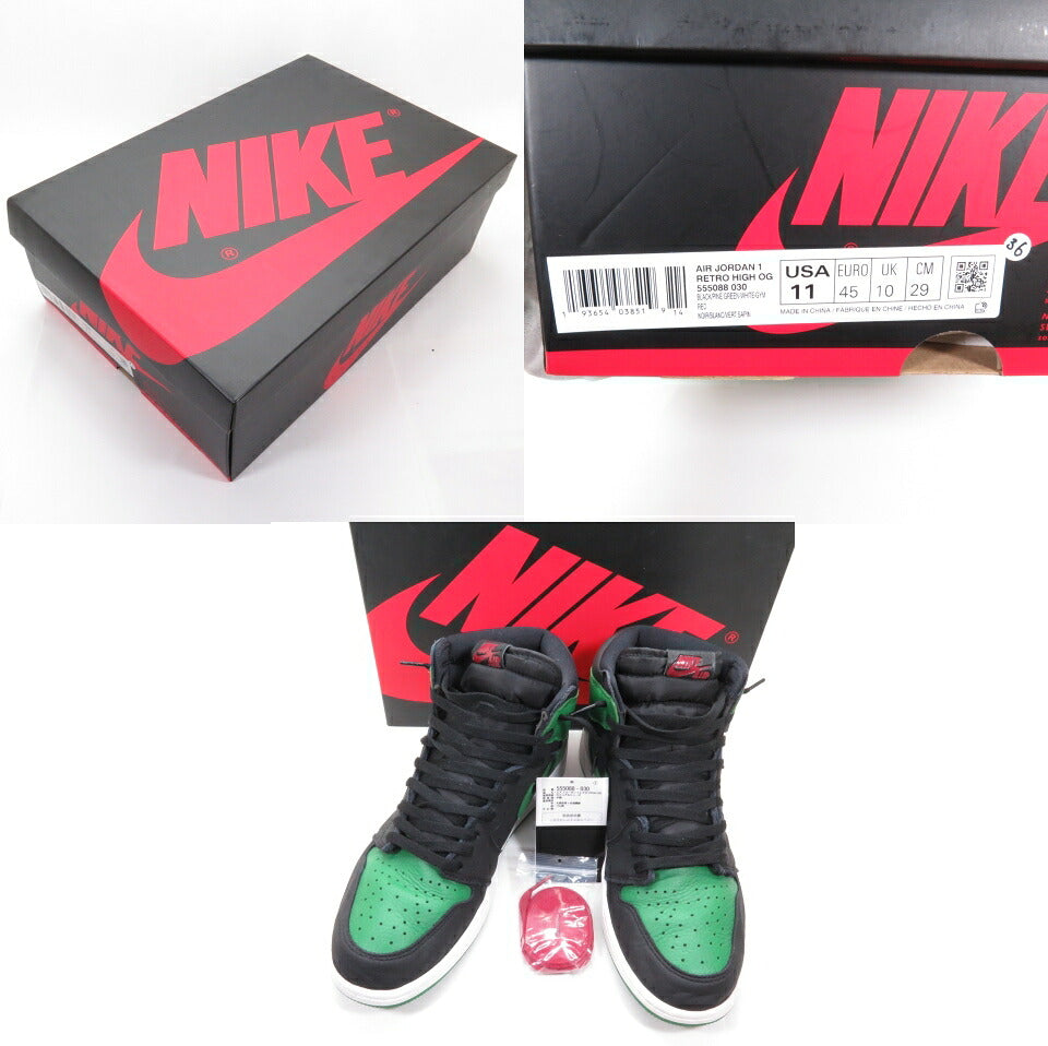 NIKE AIR JORDAN 1 Retro High OG Black Pine Green Sneakers