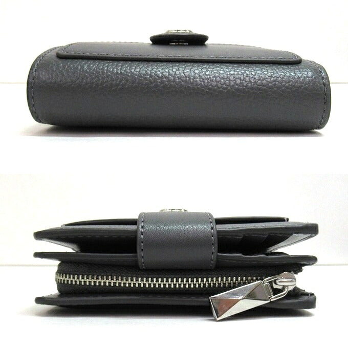 MICHAEL KORS Mercer Small Leather Wallet Gray Size ONE SIZE