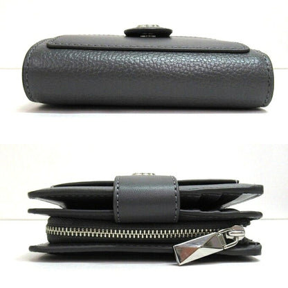 MICHAEL KORS Mercer Small Leather Wallet Gray Size ONE SIZE