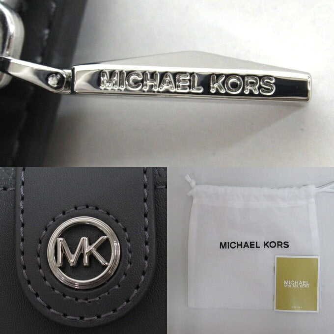 MICHAEL KORS Mercer Small Leather Wallet Gray Size ONE SIZE