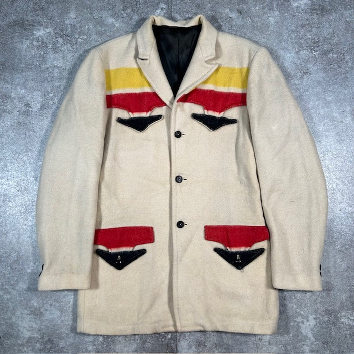 Losso WESTERN WEAR 60s Wool Multi-Border Jacket Multi Size M