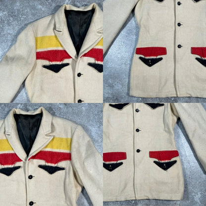 Losso WESTERN WEAR 60s Wool Multi-Border Jacket Multi Size M