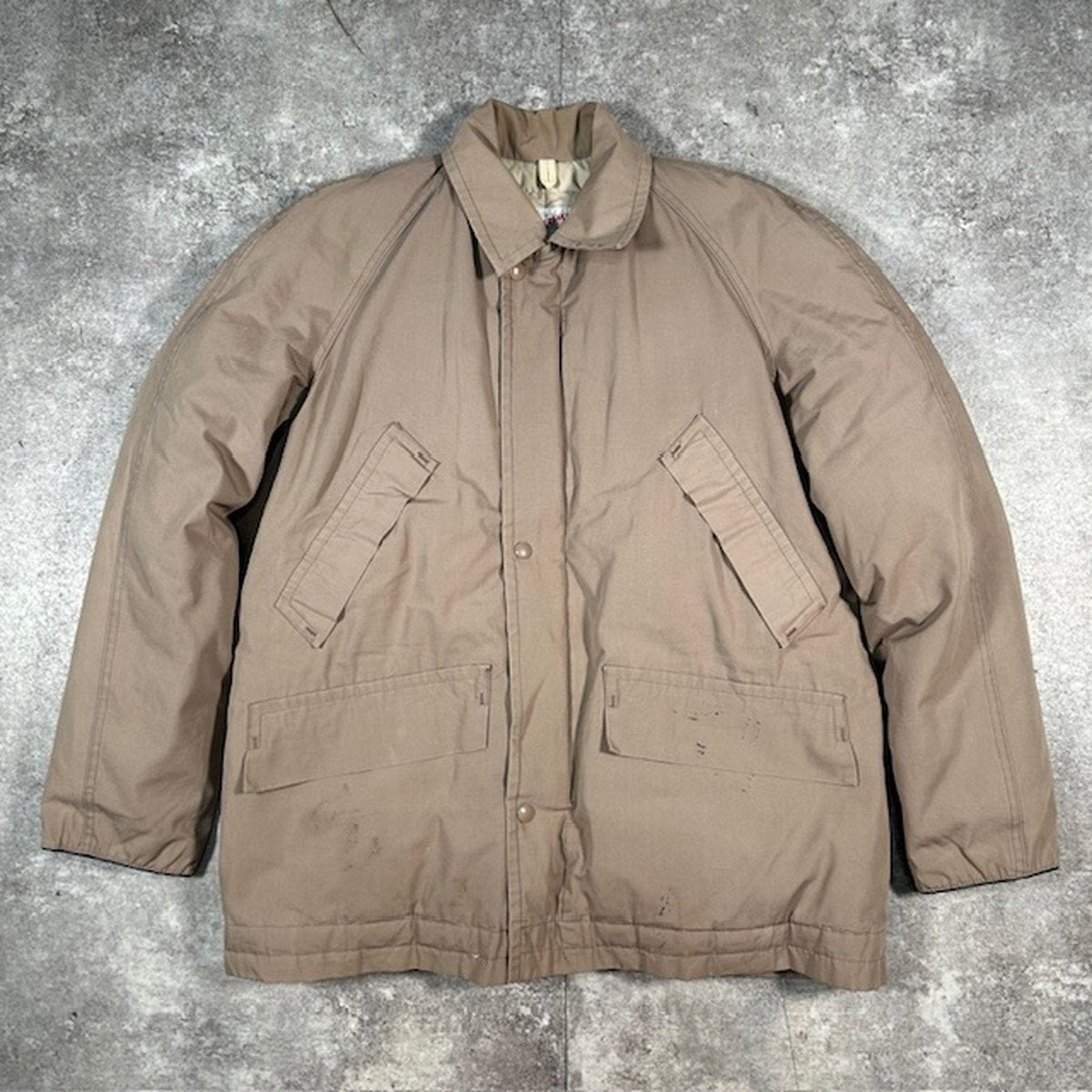 Vintage COMFY 1960s Beige Down Jacket 4-Pocket Size M