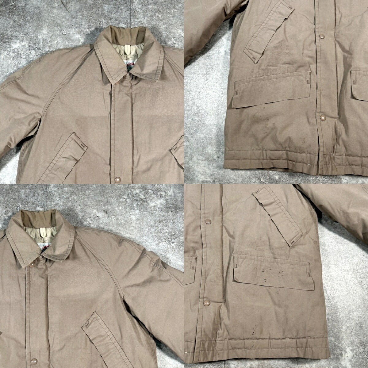 Vintage COMFY 1960s Beige Down Jacket 4-Pocket Size M