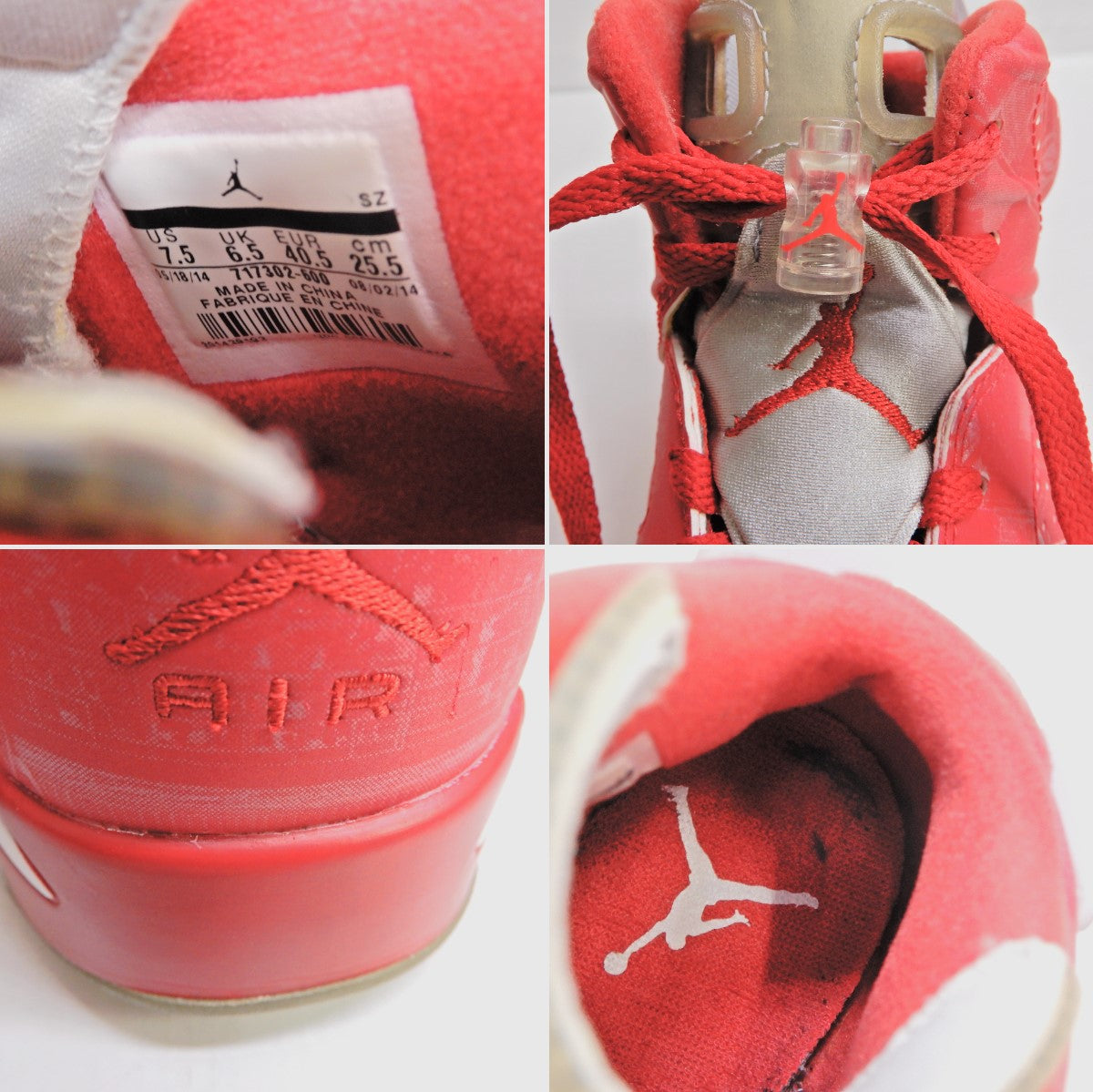 NIKE AIR JORDAN 6 Retro Slam Dunk Red Sneakers Size 25.5cm