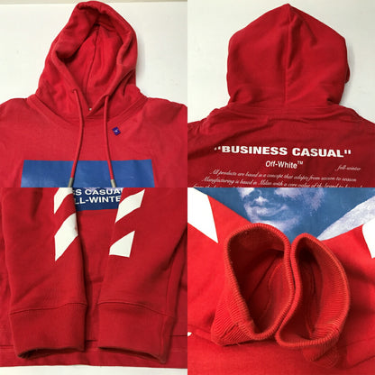 Off-White DIAG BERNINI Layered Hoodie Red Size M