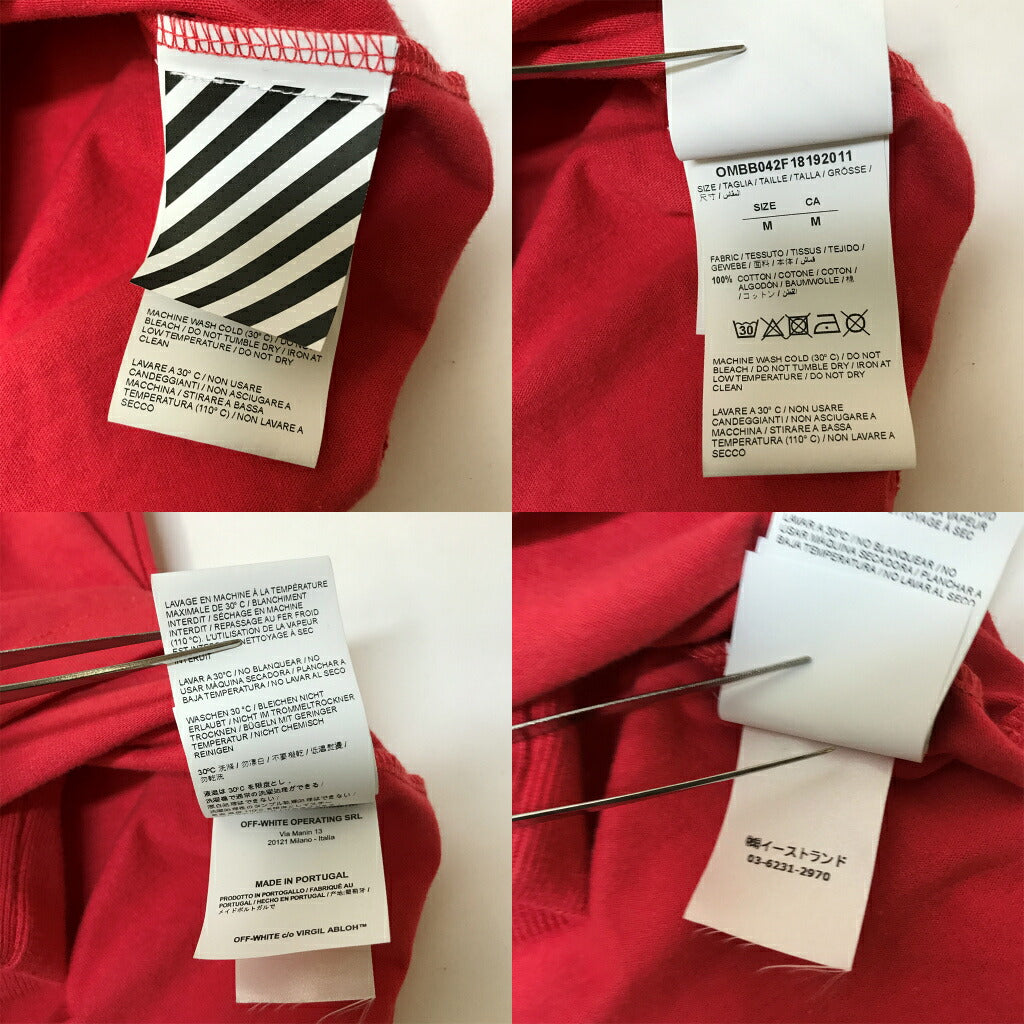 Off-White DIAG BERNINI Layered Hoodie Red Size M