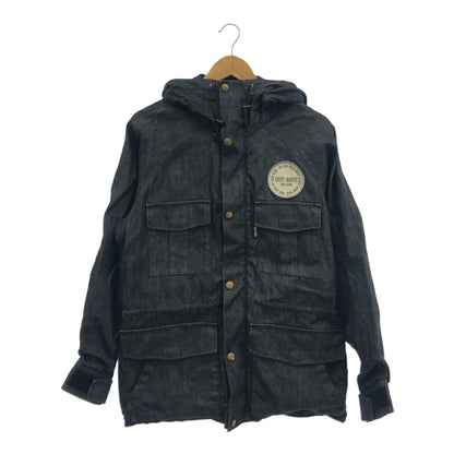 CUT-RATE Black Denim Mountain Parka Coat Size M